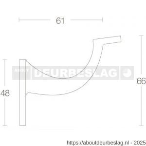 Intersteel Living 7245 leuninghouder blinde achterplaat hol zadel chroom - R26003956 - afbeelding 2