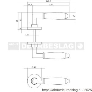Intersteel Living 0206 deurkruk Courgette met rozet verdekt diameter 49x7 mm chroom mat/zwart - R26008055 - afbeelding 3