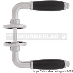 Intersteel Living 0206 deurkruk Courgette met rozet verdekt diameter 49x7 mm chroom mat/zwart - R26008055 - afbeelding 2