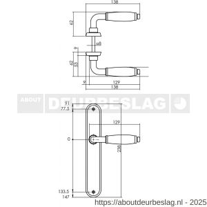Intersteel Living 0206 deurkruk Courgette met schild ovaal 236x37 mm blind chroom mat - R26008056 - afbeelding 2