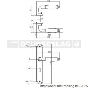 Intersteel Living 0206 deurkruk Courgette met schild ovaal 236x37 mm sleutelgat 56 mm chroom mat - R26008057 - afbeelding 2