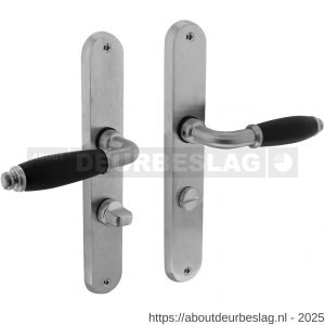 Intersteel Living 0206 deurkruk Courgette met schild ovaal 236x37 mm WC 63/8 mm chroom mat - R26008058 - afbeelding 1