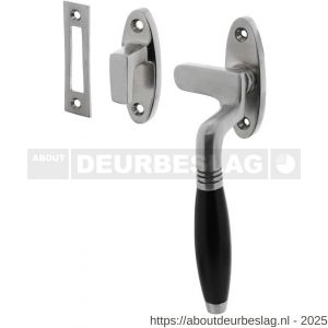 Intersteel Living 5614A raamsluiting Ton rechts met sluitplaat en sluithaak chroom mat-ebbenhout - R26008075 - afbeelding 1