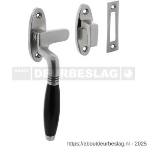 Intersteel Living 5614B raamsluiting Ton links met sluitplaat en sluithaak chroom mat-ebbenhout - R26008076 - afbeelding 1