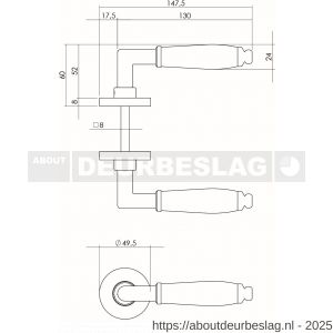 Intersteel Living 0206 deurkruk Courgette met rozet verdekt diameter 49x7 mm nikkel/zwart - R26008079 - afbeelding 3
