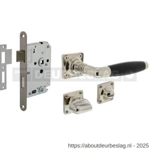 Intersteel Living 0237 set toiletslot 63/8 RVS met deurkruk Ton basic op rozet 38x38 mm en WC-sluiting nikkel - R26011042 - afbeelding 1