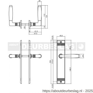 Intersteel Living 0238 deurkruk Ton basic met schild rechthoekig met rillen 235x43 mm blind nikkel-ebbenhout - R26009092 - afbeelding 2
