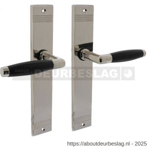Intersteel Living 0238 deurkruk Ton basic met schild rechthoekig met rillen 235x43 mm blind nikkel-ebbenhout - R26009092 - afbeelding 1
