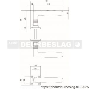 Intersteel Living 0376 deurkruk Ton basic met rozet 38x38x6 mm nikkel-palissander - R26008081 - afbeelding 4