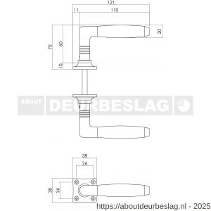 Intersteel Living 0378 deurkruk Ton basic met rozet 38x38x6 mm nikkel-ebbenhout - R26006726 - afbeelding 2