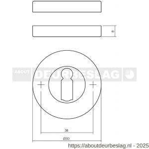 Intersteel Living 3156 sleutelrozetten verdekt diameter 50x8 mm nikkel - R26011121 - afbeelding 2