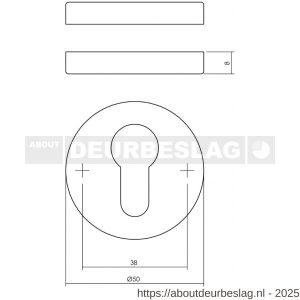 Intersteel Living 3156 cilinderrozetten verdekt diameter 50x8 mm nikkel - R26011122 - afbeelding 2