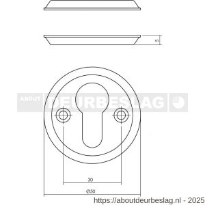 Intersteel Living 3173 cilinderrozetten diameter 50x5 mm nikkel - R26011124 - afbeelding 2