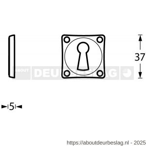 Intersteel Living 3183 sleutelrozet basic 38x38x5 mm nikkel - R26008086 - afbeelding 2