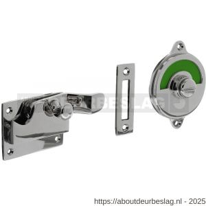 Intersteel Living 3700 WC-overslag met bocht en groen-rood indicatie nikkel - R26009096 - afbeelding 1