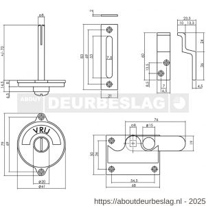 Intersteel Living 3701 WC-overslag vlak met tekst vrij-bezet nikkel - R26008088 - afbeelding 2