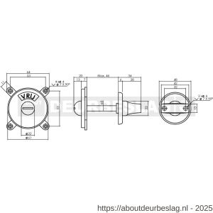 Intersteel Living 3702 WC-sluiting Degeorge met 8 mm stift en tekst vrij-bezet nikkel - R26009097 - afbeelding 2