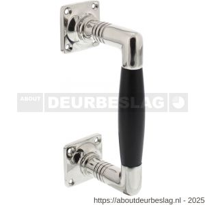 Intersteel Living 4261 greep Ton Basic 75/150 mm op vierkant rozet nikkel-ebbenhout - R26008089 - afbeelding 1