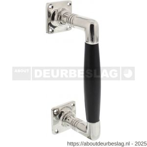 Intersteel Living 4261 greep Ton Basic 95/170 mm op vierkant rozet nikkel-ebbenhout - R26008090 - afbeelding 1