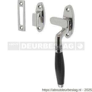 Intersteel Living 5614A raamsluiting Ton rechts met sluitplaat en sluithaak nikkel-ebbenhout - R26008091 - afbeelding 1