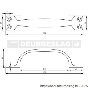 Intersteel Living 5616 handgreep op vierkante voet 130 mm nikkel - R26007835 - afbeelding 2