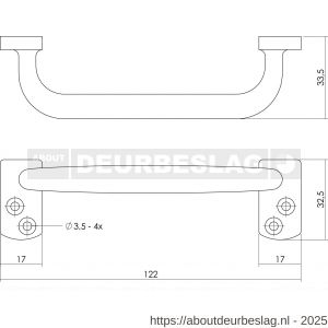 Intersteel Living 5616 handgreep Haags model 120 mm nikkel - R26007833 - afbeelding 2