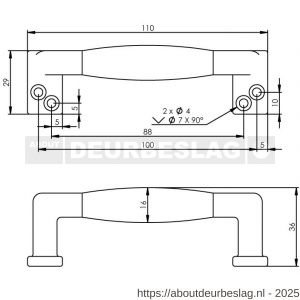 Intersteel Living 5616 handgreep recht ebbenhout 108 mm nikkel - R26007831 - afbeelding 2