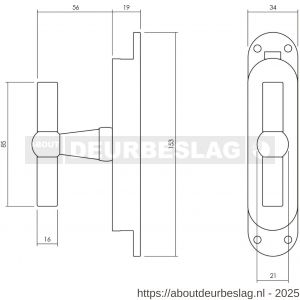 Intersteel Living 5620 set kruk-espagnolet T-kruk inclusief stangenset 2x 1250 mm vernikkeld - R26009334 - afbeelding 2