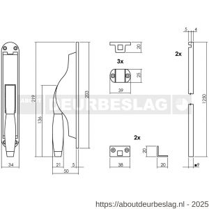 Intersteel Living 5620 set pomp-espagnolet Ton basic inclusief stangenset 2x 1250 mm nikkel-ebbenhout - R26011033 - afbeelding 2