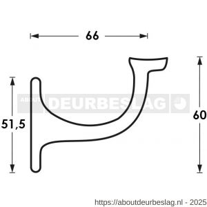 Intersteel Living 7245 leuninghouder opschroevend hol zadel nikkel - R26003981 - afbeelding 3