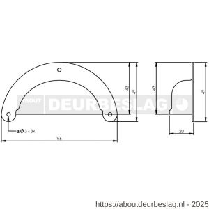 Intersteel Living 8810 schelpgreep 96x43 mm vernikkeld - R26007839 - afbeelding 2