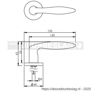 Intersteel Living 0199 deurkruk Sigaar op rozet verdekt diameter 49x7 mm nikkel mat - R26000377 - afbeelding 3