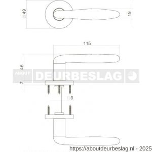 Intersteel Living 0200 deurkruk Phobos op rozet verdekt diameter 49x7 mm nikkel mat - R26007329 - afbeelding 3