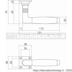Intersteel Living 0237 deurkruk Ton basic met rozet 38x38x6 mm nikkel mat-ebbenhout - R26007001 - afbeelding 2
