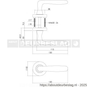 Intersteel Living 1692 deurkruk Bjorn op rozet verdekt diameter 52x10 mm met nokken nikkel mat - R26000448 - afbeelding 3
