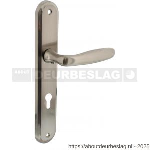 Intersteel Living 1692 deurkruk Bjorn op schild ovaal 242x43 mm profielcilindergat 72 mm nikkel mat - R26005110 - afbeelding 1