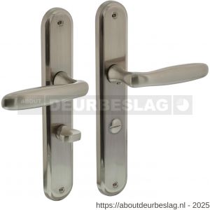 Intersteel Living 1692 deurkruk Bjorn op schild ovaal 242x43 mm WC 63/8 mm nikkel mat - R26005111 - afbeelding 1