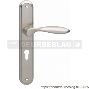 Intersteel Living 1695 deurkruk George op schild ovaal 242x43 mm profielcilindergat 55 mm nikkel mat - R26005121 - afbeelding 1