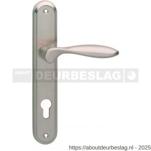 Intersteel Living 1695 deurkruk George op schild ovaal 242x43 mm profielcilindergat 72 mm nikkel mat - R26005122 - afbeelding 1