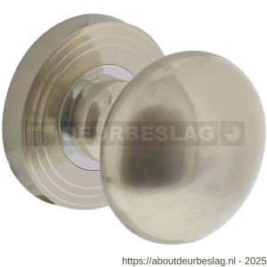 Intersteel Living 2126 knoprozet verdekt met rillen diameter 55x10 mm en nokken chroom nikkel mat - R26005172 - afbeelding 1