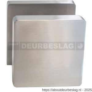 Intersteel Living 2126 knop 212602 vierkant centraal vast op vierkant rozet 7 mm nokken met stift M10/8x89 mm nikkel mat - R26005173 - afbeelding 1