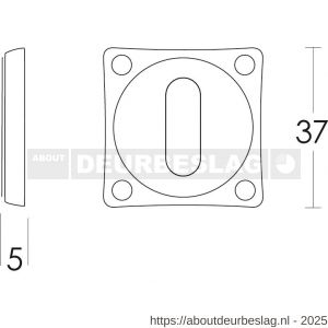 Intersteel Living 3183 sleutelrozet basic 38x38x5 mm nikkel mat - R26007003 - afbeelding 2
