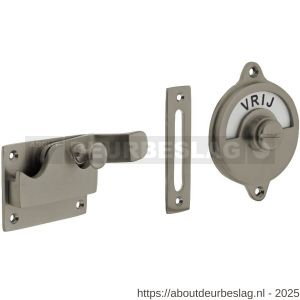 Intersteel Living 3700 WC-overslag met bocht en tekst vrij-bezet nikkel mat - R26008122 - afbeelding 1