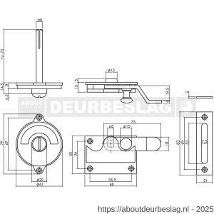 Intersteel Living 3700 WC-overslag met bocht en groen-rood indicatie nikkel mat - R26009106 - afbeelding 2
