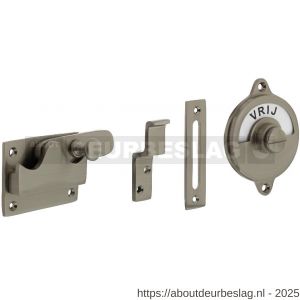 Intersteel Living 3701 WC-overslag vlak met tekst vrij-bezet nikkel mat - R26008123 - afbeelding 1