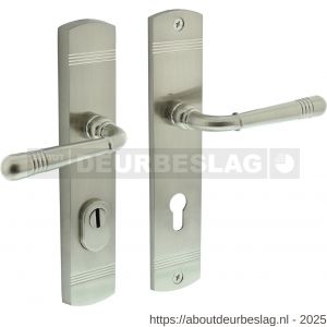 Intersteel Living 3777 achterdeurbeslag Helena 239x50 mm kruk-kruk profielcilindergat 72 mm met kerntrekbeveiliging nikkel mat - R26010226 - afbeelding 1