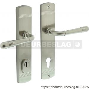 Intersteel Living 3777 achterdeurbeslag Helena 239x50 mm kruk-kruk profielcilindergat 92 mm met kerntrekbeveiliging nikkel mat - R26010227 - afbeelding 1