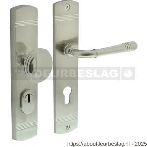 Intersteel Living 3778 voordeurbeslag Helena 239x50 mm knop-kruk profielcilindergat 72 mm met kerntrekbeveiliging nikkel mat - R26010228 - afbeelding 1