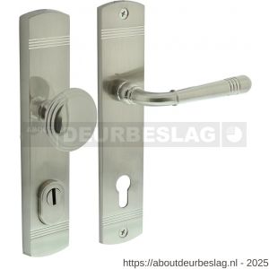Intersteel Living 3778 voordeurbeslag Helena 239x50 mm knop-kruk profielcilindergat 92 mm met kerntrekbeveiliging nikkel mat - R26010229 - afbeelding 1