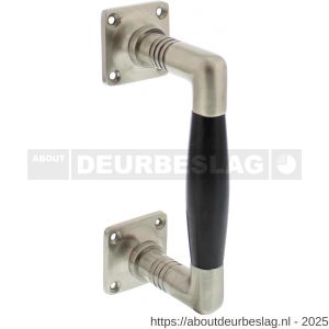Intersteel Living 4261 greep Ton Basic 75/150 mm op vierkant rozet nikkel mat-ebbenhout - R26008127 - afbeelding 1